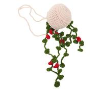 iplusmile Decorazione Auto Specchietto Retrovisore Pendente Uncinetto Pianta Rossa e Cestino Bianco Ornamento Artigianale per Interni Auto Decorazione Creativa per Viaggi e Uso Quotidiano