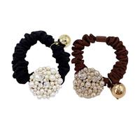 iplusmile Elastici per Chioma per Feste 2 Pezzi Perle e Cristalli Fascia Elegante e Chic per Coda di Cavallo, Adatta a Diversi Tipi di Chioma, per Feste e Uso Quotidiano e Uso Quotidiano