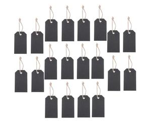 iplusmile Etichette come Lavagnette Segnaposto e Etichette Appese 20 Fori Preforati in Legno Nero Vintage per Cartellini Prezzo e Bigliettini