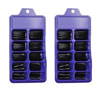 iplusmile Fake Nails Ballerina, Full Cover Nail Tips in Plastica Nera, 200 Pezzi, Non Feriscono la Mano, per Feste e Halloween