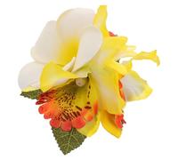 iplusmile Fermaglio per Chioma Fiore di Plumeria Tropicale Beige, Clip Laterale Versatile in Stoffa e Metallo per Donne, Accessorio Elegante per Vacanze in Spiaggia