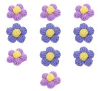 iplusmile Fiore all'Uncinetto Fai da Te 10 Pezzi Petali in Lana Viola Fatti a Mano per Accessori Figli Fiori Donna e Copricapo Fai Te Colore Casuale