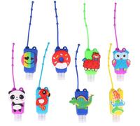 iplusmile Flaconi Per Liquido Senza Risciacquo in Silicone a Bottiglia Rotonda, Set Da 8 Pezzi 30ml, Contenitori Portatili Coperchio Cartoon Per Ragazzo Ragazza e Utilizzo Viaggio