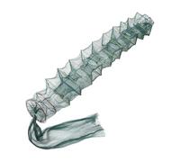 iplusmile Gabbia Pieghevole per Pesca Gamberi e Granchi 2,6 M 13 Sezioni 8 Fori in Nylon Resistente Multistrato, Rete Portatile per Laghi Fiumi e Stagni con Bullone Ancoraggio in Ferro