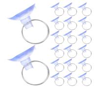 iplusmile Gancio a Ventosa Dotato di Anello Metallico 30 Pezzi in Pvc Trasparente con Elevata Forza di Aspirazione senza Residui e Ventosa Rinforzata per Bagno e Finestra