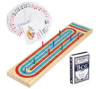 iplusmile Gioco Tavolo Cribbage in Legno Massello con Accessori Tavola Portatile per Carte e Pedine Gioco Società Classico per Tutte le Età