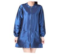 iplusmile Grembiule Estetista Maniche Lunghe per Parrucchiere Protettivo Lavoro Spa Salone in Blu Zaffiro