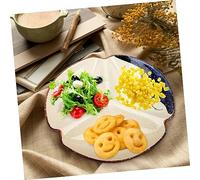 iplusmile in Parti Piatti Da Portata Vassoi Cibo Piatto Per Snack Frutta Piatto Tondo 3 Scomparti Piatti Porzionati Per Adulti Da Servizio Da Portata
