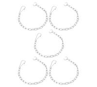 iplusmile Kit 5 Pezzi Catena Sollevamento Wc in Acciaio Inox 304, Ricambio Valvola a Battente Serbatoio Water, Accessori per Riparazione e Sostituzione Parti Serbatoio Bagno, Compatibile