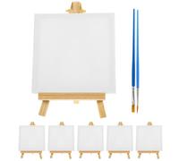 iplusmile Kit Pittura su Tela per Mini Cavalletto e 6 Tele Set Artistico Compatto e Leggero per Principianti e Studenti Adatto a Tecniche Acriliche Olio e Tempera per attività Creative