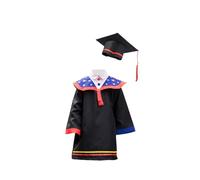 iplusmile Laurea Misto con Cappello Plastica Prescolare per Foto e Cerimonie Diploma Asilo ed Elementari Costume Unisex con Nappa Blu e