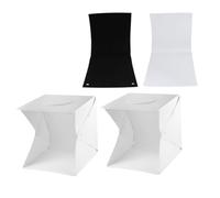 iplusmile Light Box per Fotografia Portatile 30Cm con LED Sfondi Doppio Colore Nero e Bianco Kit Scatola Luminosa per Foto di Piccoli Oggetti e Accessori per Uso Professionale e