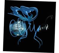 iplusmile Luce a farfalla solare arredamento da giardino solare appendere luci all'aperto le coccinelle vivono per il giardino luce neon farfalla ferro da stiro Blue