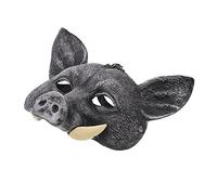iplusmile Maschera Cinghiale Halloween PU Nero Maschera Animale per Feste Cosplay e Adatta Party e Mascherate