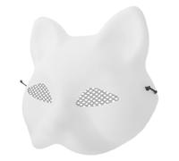 iplusmile Maschera Gatto Bianca in Pvc, Facile da Indossare per Feste | Fai, Comoda da Dipingere, Adatta a Carnevale e Festa, Forma Felina, Accessorio Bianco