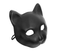 iplusmile Maschera Mezza Faccia Animale Nero Panther con Fascia Elastica per Cosplay e Feste Accessorio Distintivo e Dettagliato per Halloween e