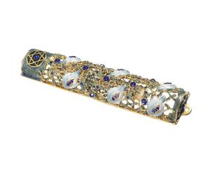 iplusmile Mezuzah Decorazione per Porte in Lega Robusta con Scrittura Benedicente, Copertina e Custodia Elaborata, Ornamento Religioso Ebraico per Porta D’Ingresso e Protezione della Casa