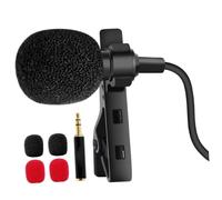 iplusmile Microfono Lavalier 3, 5mm Nero Clip-on Omnidirezionale | Webcam e Registrazione Video, Design Compatto in Plastica e Metallo, per Camera e Laptop