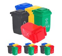 iplusmile Mini Cestino della Spazzatura da Scrivania in Plastica con Coperchio Set da 20 Pezzi per Casa delle Bambole 1/6 e 1/12 Piccolo Esemplare Educativo per Raccolta Differenziata e