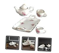 iplusmile Miniatura Realistica con Teiera e Tazze Accessori per Casa delle Bambole Leggero e Dettagliato