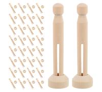 iplusmile Mollette in Legno Rotonde 110mm Color Kaki, Facili da Usare e Portatili, per Processi Creativi e Progetti Artigianali e Adulti