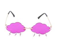 iplusmile Occhiali da Sole da Donna senza Montatura a Forma di Nuvola e Fulmine in Metallo, un Paio, alla Moda e Unici per Feste e Foto Divertenti