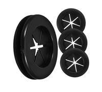 iplusmile Occhielli in Gomma Nera Per Copertura Cavi Doppio Lato, Kit Passacavo e Resistente Al Fuoco, Regolabile Per Gestione Cavi Da Scrivania e Casa, Confezione 4 Pezzi (ø Interno 26 Mm