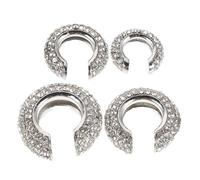 iplusmile Orecchini Clip-on C Shape Strass Chiari in Rame per Donne, Design Non Trafitto, Confezione da 4 Pezzi, Eleganti per Lavoro e Appuntamenti