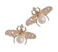 iplusmile Orecchini Forma Di Ape Per Donne Gioielli Perle Vere Orecchini Bottone Piccoli Accessori Moda Per Ogni Occasione