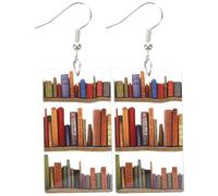 iplusmile Orecchini Pendenti Libreria in Acrilico Goccia Colorati Design Delicato e Unico Accessori Donna per Uso Quotidiano e Regalo Raffinato