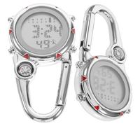 iplusmile Orologio da Moschettone da Arrampicata in Metallo Inossidabile, 2 Unitá, Data, Portatile, per Attività all'Aperto e Varie Occasioni