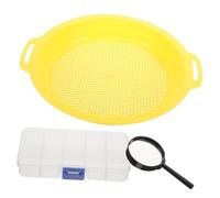 iplusmile Padella Setaccio Rete per Miniere Padella per Prospezione Oro con Lente d Ingrandimento Strumento Portatile per Setacciatura in Fiumi e Torrenti Accessorio Ricerca Minerali