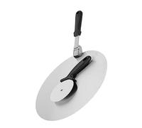 iplusmile Paletta Acciaio Inossidabile con Tagliapizza Rotondo in Metallo Lungo Antiscivolo per Trasferimento e Taglio Facile per Feste e Professionali