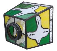 iplusmile Paralume Quadrato in Vetro Colorato Stile Francese Motivo a Colomba Copertura Vintage per Lampada a Sospensione Lampada da Scrivania e Applique da Parete Diffusione Luce