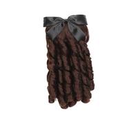 iplusmile Parrucca Lunga e Riccia Fiocco, Parrucca Ondulata Vintage Da Donna Per Balli e Feste, Extension Chioma Naturali Facile Da Applicare, Colore Castano Scuro