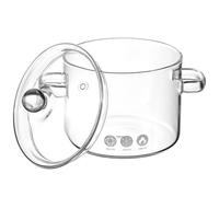 iplusmile Pentola per Stufati Casalinghi in Vetro 1350 Ml Coperchio e Doppia Apertura Sicura, Adatta per Noodles Istantanei e Zuppe, Utensile da Cucina Pratico