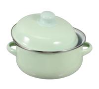 iplusmile Pentola Smaltata pentola con Coperchio pentola Profonda per Cucinare pentola per servire la zuppa pentolino per Il Latte per fornello teglia da Latte Smaltata Smalto Verde