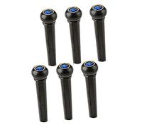 iplusmile Perni Per Corde Di Chitarra in Plastica Neri Cat’s Eye Blu, Set Da 6 Pezzi Per Ricambio Ponte, Accessori Di Fissaggio Resistenti e Di Per Chitarra Acustica