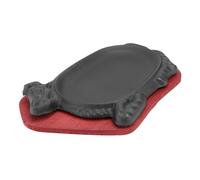 iplusmile Piastra Barbecue Ghisa Rotonda Antiscivolo con Base Padella Antiaderente Riutilizzabile per Gas e Induzione Resistente e Facile da per Steak e