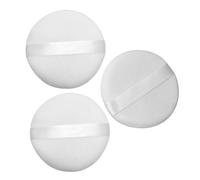 iplusmile Piumino per Cipria per Bebè in Cotone Vellutato, 3 Pezzi, Lavabile e Riutilizzabile, Bianco, per Polvere Corpo e Make-up Quotidiano