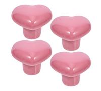 iplusmile Pomelli per Cassetti a Forma di Cuore in Ceramica Rosa Set da 4 Maniglie Decorative per Mobili da Cucina Armadi e Cassettiere Superficie Smaltata Lucida Installazione Semplice