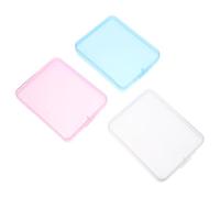 iplusmile Porta Cotone Rotondo da Viaggio 3 Pezzi con Coperchio Trasparente Contenitore per Cotton Fioc e Spugnette Trucco Organizer Compatto per Cosmetici da Bagno Salvaspazio e