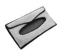iplusmile Porta Fazzoletti per Auto con Strass Neri, Scatola Pratica in Pu per Parasole, Accessori Interni Eleganti e Funzionali per Abitacolo Auto