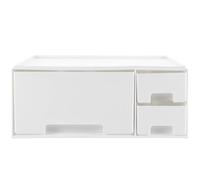 iplusmile Porta Stampante da Scrivania Bianco Cassetto, Supporto per Portatile e Rialzo Computer Multifunzionale in ABS per Organizzare Piccoli Oggetti e Aumentare Lo Spazio sulla Scrivania