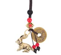 iplusmile Portachiavi a Forma di Coniglio in Ottone Lucido Decorazione Chiave dello Zodiaco Fai da Te Ciondolo Decorativo Vintage per Chiavi Borse e Auto Accessorio Creativo per Anno