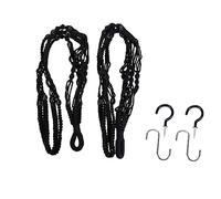 iplusmile Portavasi da Esterno e Appendino per Fioriere da Parete in Cotone Intrecciato a Mano, Set 2 Cestini Pensili Neri e 4 Ganci, per Balconi, Spazi Verdi e Decorazioni Naturali in Casa