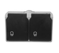 iplusmile Presa Elettrica Europea Doppia a Muro con Copertura Antispruzzo Ip44 16A Base a Due Moduli per Casa Ufficio e Appartamento Protezione Sicurezza per Ambienti Umidi