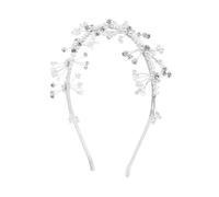 iplusmile Princess Headband Faux Pearl Crown Lightweight Soft Floral Hair Accessory For Little Birthday Wedding Party