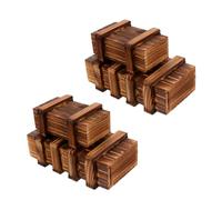 iplusmile Puzzle Segreta in Legno Per Ragazzo Ragazza, Rompicapo Con Cassetto, Set Da 4 Pezzi Compatti e Portatili, Gioco Educativo e Stimolante Per Compleanni e Natale