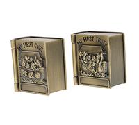 iplusmile Scatola Porta Denti da Latte e Custodia per Primi Dentini Bambino, Metallo Resistente Decorazioni Animali, Leggera e Compatta per Ricordi Neonati, Set 2 Pezzi